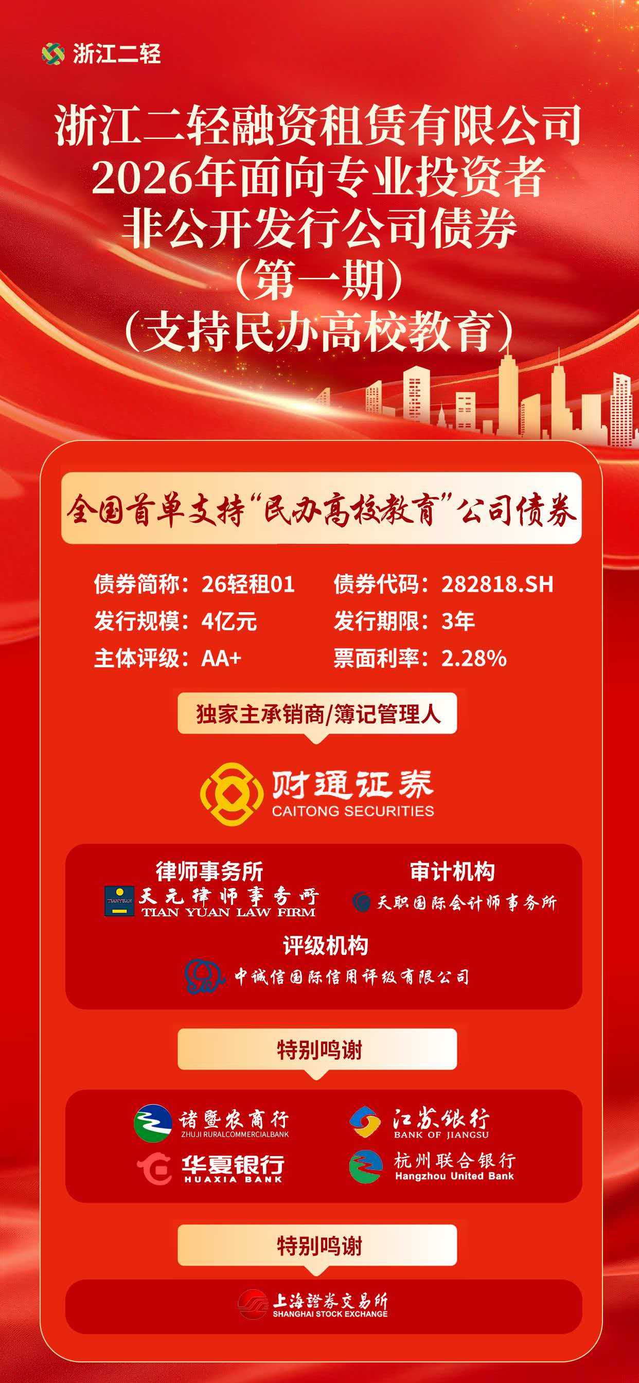 省二轻集团融资租赁公司发行全国首单支持“民办高校教育”公司债券
